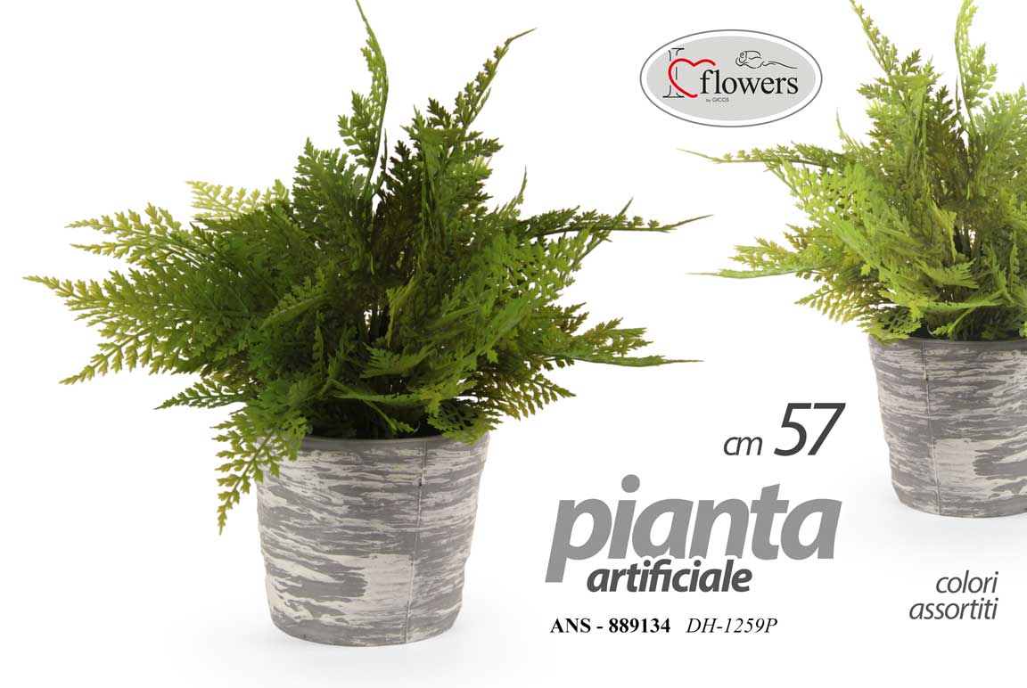 8025569889134 PIANTA PIANTINA FELCE ARTIFICIALE FINTA EVENTI DECORATIVA CASA VASO ASS 23*10 cm - immagine 1