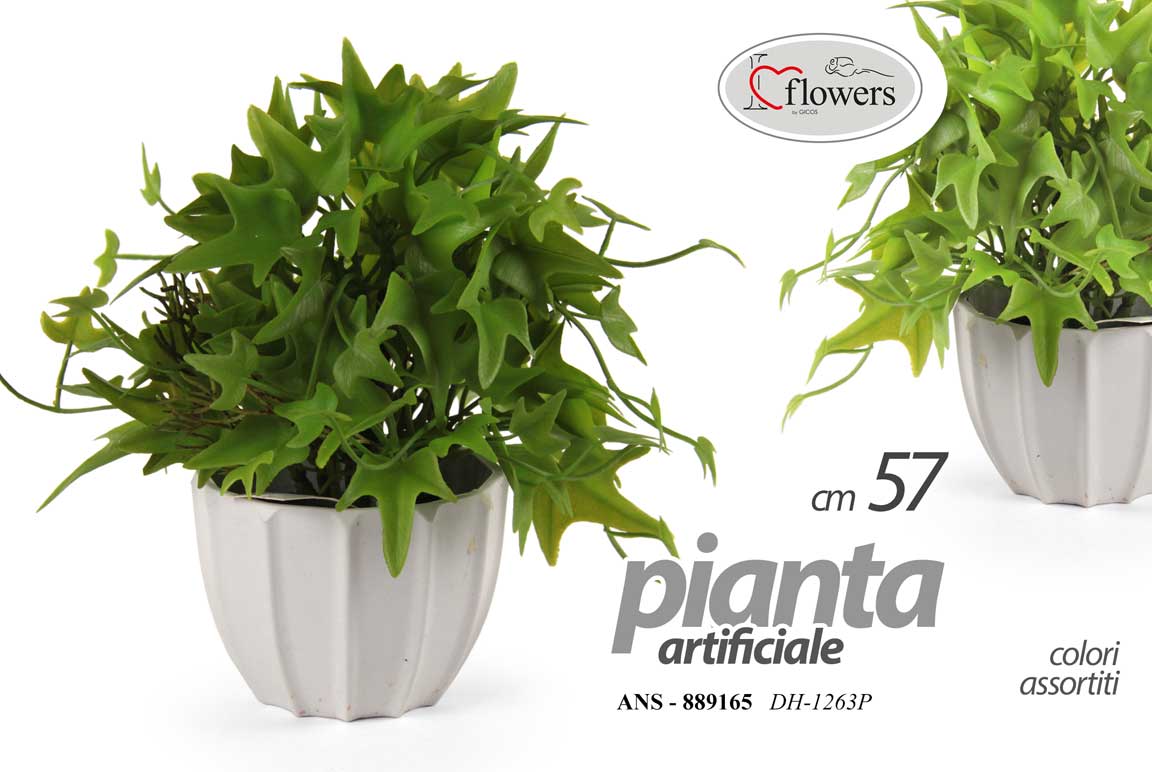 8025569889165 PIANTA PIANTINA ARTIFICIALE FINTA VERDE DECORATIVA EVENTI CASA VASO ASS 20 cm - immagine 1