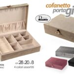 COFANETTO SCATOLA PORTA OGGETTI GIOIE ACCESSORI VELLUTO RIGIDO MULTI 28*20*8 cm