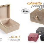 COFANETTO SCATOLA PORTA OGGETTI GIOIE ACCESSORI QUADRATO RIGIDA VELLUTO 14*14*7