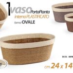 VASO PORTAPIANTA PORTA PIANTA CESTINO CONTENITORE INTERNO CORDA PLAST 24*14*10