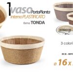 VASO PORTAPIANTA PORTA PIANTA CESTINO CONTENITORE INTERNO CORDA PLAST 16*7 CM