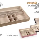 VASSOIO ORGANIZER PORTA OGGETTI GIOIE ACCESSORI GIOIELLI VELLUTO RIGIDO 36*26*4
