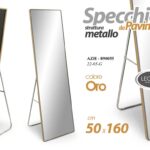 SPECCHIO SPECCHIERA DA PAVIMENTO METALLO COLOR ORO CLASSICO MODERNO 160*50 cm