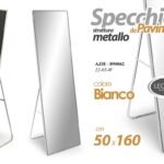 SPECCHIO SPECCHIERA DA PAVIMENTO METALLO COLOR BIANCO CLASSICO MODERNO 160*50 cm