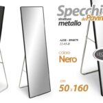 SPECCHIO SPECCHIERA DA PAVIMENTO METALLO COLOR NERO CLASSICO MODERNO 160*50 cm