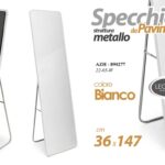 SPECCHIO SPECCHIERA DA PAVIMENTO METALLO COLOR BIANCO CLASSICO MODERNO 147*36cm