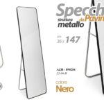 SPECCHIO SPECCHIERA DA PAVIMENTO METALLO COLOR NERO CLASSICO MODERNO 147*36cm