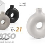 VASO FORATO CERAMICA FIORI CENTROTAVOLA EVENTI SEGNAPOSTO CLASSICO MODERNO 21 cm