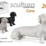 CANE BASSOTTO SOPRAMMOBILE BOMBONIERA SCULTURA CERAMICA MODERNO COLOR AS 26*17
