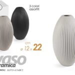 VASO IN CERAMICA RIGHE FIORI ELEGANTE CENTROTAVOLA EVENTI CLASSICO MODERNO 22 cm