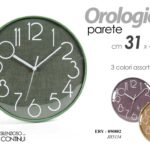 OROLOGIO DA PARETE TONDO MODERNO VINTAGE SILENZIOSO ABS COLOR ASSORTITO 31*4 cm