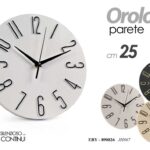 OROLOGIO DA PARETE MULTICOLOR TONDO MODERNO VINTAGE SILENZIOSO ABS ASSORT 25 cm
