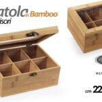 COFANETTO LEGNO PORTA BUSTINE OGGETTI THE TE TEA SCATOLA TISANE CIALDE 22*17CM
