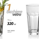 Bicchiere vetro trasparente moderno drink cocktail acqua succhi aperitivo 15 cm