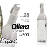 OLIERA BOTTIGLIA OLIO CHEF VETRO DISPENSER SALVAGOCCIA CONTENITORE 500 ML h28*6