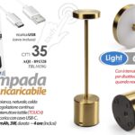 Lampada da Tavolo LED Ricaricabile Perfect LED Colore Oro Dimmerabile Touch 35cm