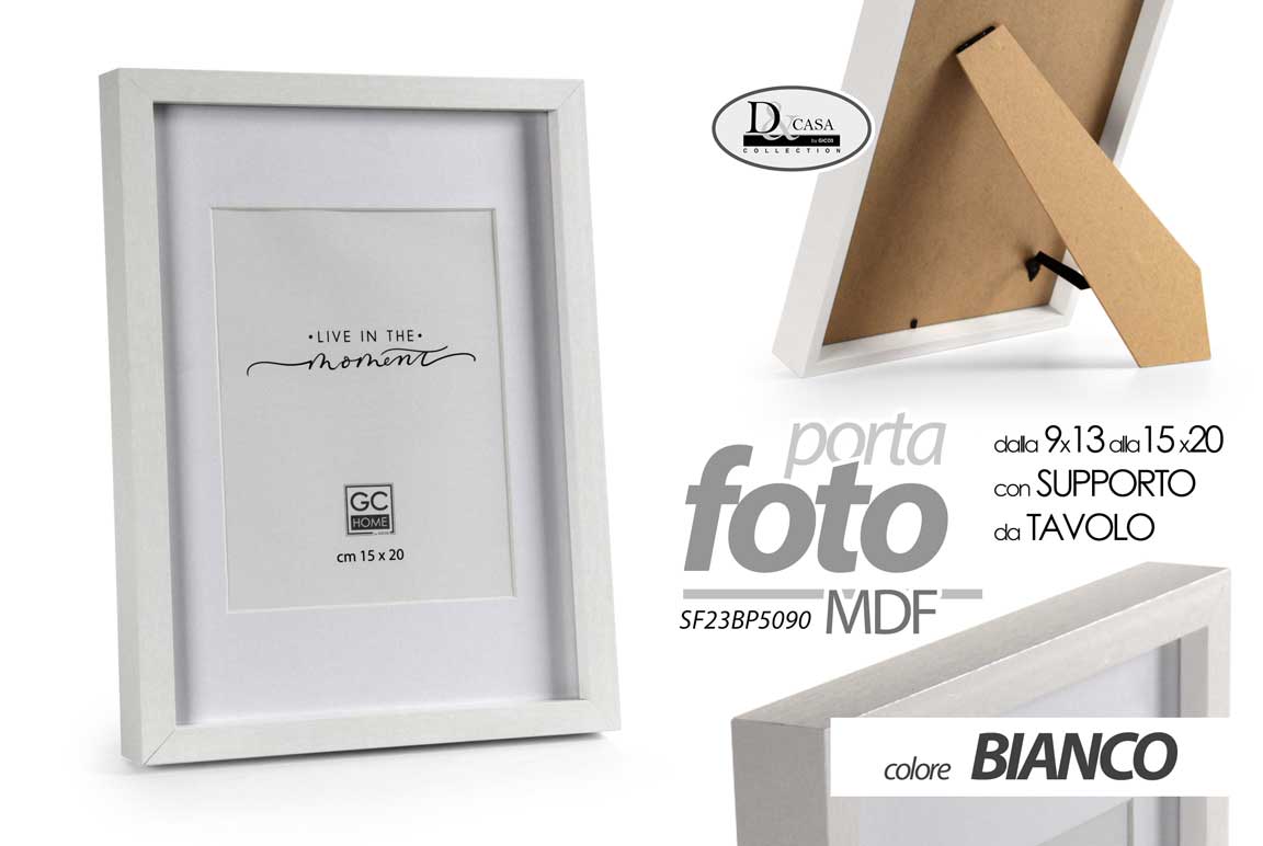 8025569891366 CORNICE PORTAFOTO DA PARETE TAVOLO FOTO MODERNO CLASSICO LEGNO BIANCO 40*30 cm - immagine 1