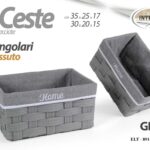 3 CESTE SET PORTAOGGETTI ACCESSORI VIMINI RATTAN PV CUCINA BAGNO GRIGIO 37-31-27