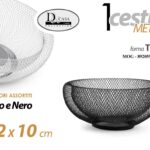 Cesto porta frutta cestino pane moderno centro tavola metallo traforato as 22*10