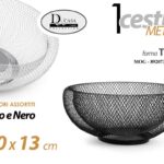 Cesto porta frutta cestino pane moderno centro tavola metallo traforato as 30*13