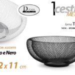 Cesto porta frutta cestino pane moderno centro tavola metallo traforato as 32x11