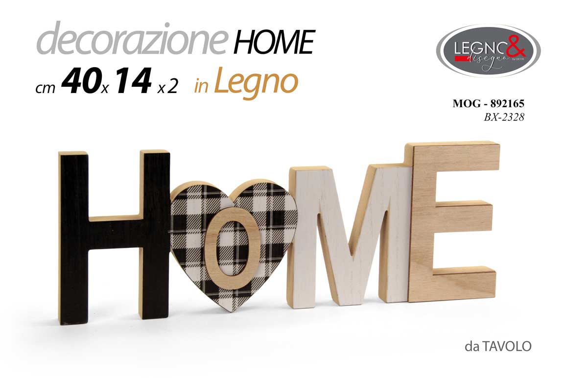 8025569892165 DECORAZIONE DA TAVOLO PARETE SCRITTA LEGNO FRASE CASA DECORATIVA HOME 40*14CM - immagine 1