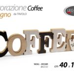 DECORAZIONE DA TAVOLO PARETE SCRITTA LEGNO COLOR FRASE CAFFè COFFEE 40*10CM