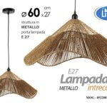 LAMPADARIO TRAFORATO a Sospensione SOFFITTO METALLO INTRECCIATO 59*61*27CM