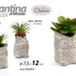 PIANTA PIANTINA GRASSA ARTIFICIALE FINTA EVENTI CASA VASO GUFO GUFI ASSOR 12 cm