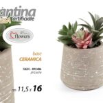 PIANTA PIANTINA GRASSA ARTIFICIALE FINTA DECORATIVA VASO CERAM EVENTI CASA 16*11