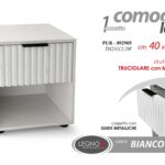 COMODINO CHIC CAMERA LETTO MODERNO CASSETTO RIPIANO BIANCO LEGNO 40*30*H45CM