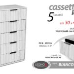 CASSETTIERA SALVASPAZIO SLIM 5 CASSETTI SETTIMINO MODERNO ROVERE RIGAT 101*50*40