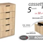 CASSETTIERA SALVASPAZIO SLIM 5 CASSETTI SETTIMINO MODERNO ROVERE RIGAT 101*50*40