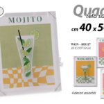 QUADRO STAMPA SU TELA Canvas LEGNO DRINKS Cocktai BAR MODERNO COLOR ASSOR 40*50