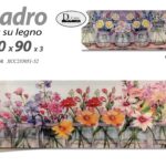 QUADRO STAMPA SU TELA Canvas LEGNO FIORI FIORE BIANCO COLOR B ASSORTITI 30*90 cm