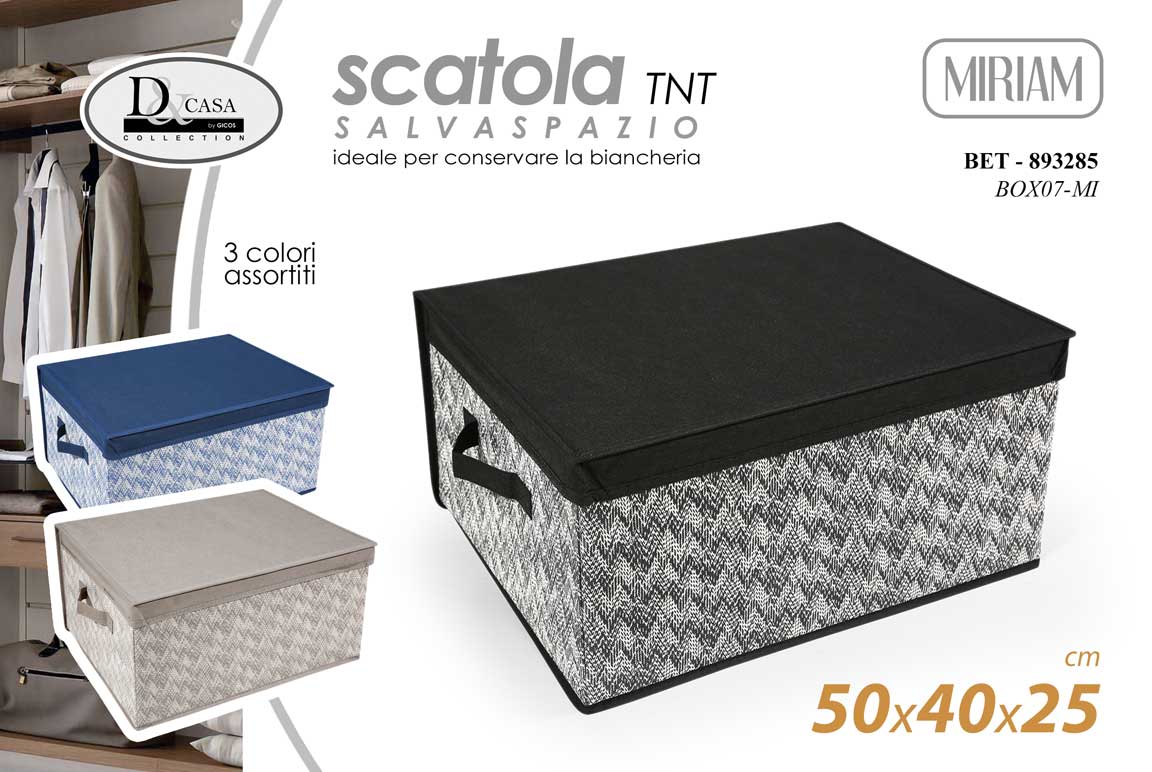 8025569893285 SCATOLA PORTABIANCHERIA ORGANIZER VESTITI ABITI CONTENITORE SALVASPAZIO 50*40*25 - immagine 1