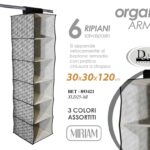 Organizer ARMADIO Guardaroba PortaOggetti BASTONE 6 POSTI APPENDIABITI 120*30 cm