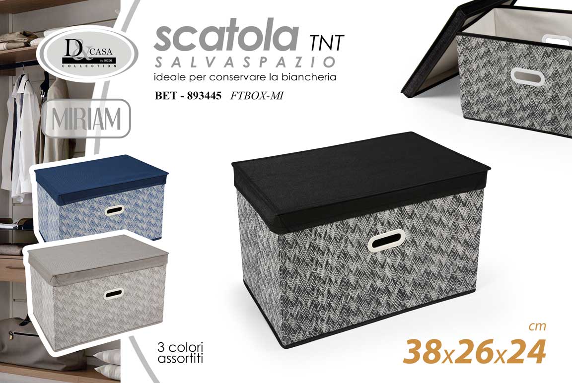 8025569893445 ORGANIZER VESTITI ABITI SCATOLA SALVASPAZIO CONTENITORE PORTABIANCHERIA 38*26*24 - immagine 1