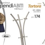 APPENDIABITI METALLO TORTORA VERTICALE ATTACCAPANNI DA TERRA PIANTANA 174*42 CM