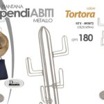 ALBERO APPENDIABITI PIANTANA TORTORA METALLO FERRO MODERNO ATTACCAPANNI 180*35cm