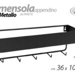 Attaccapanni APPENDIABITI DA PARETE MENSOLA APPENDINO GANCI MODERNO 36*10*14cm