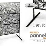 SEPARè PARAVENTO DIVISORIO 1 PANNELLO TRAFORATO METALLO FOGLIE FOGLIA 95*50*h173