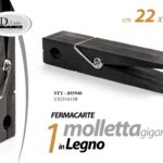 Molletta gigante fermacarte moderna decorazione scrivania ufficio legno 22x5x4