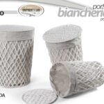 SET 3 CESTE PORTABIANCHERIA INTRE TELAIO METALLO CESTA ROTONDA ORGANIZER VESTITI
