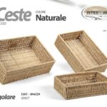 3 CESTINI ORGANIZER RETTANGOLARE CESTA IN NATURALE METALLO CAMERA CUCINA BAGNO