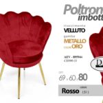 Poltrona relax a conchiglia VELLUTO METALLO DESIGN CLASSICO MODERNO 80*69*60cm