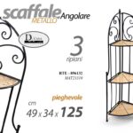 SCAFFALE ANGOLO ANGOLIERA PIANTE ENTRATINA 3 RIPIANI METALLO Pieghevole 125 cm