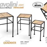 3 TAVOLINI QUADRATI SALOTTO CAFFè GIARDINO METALLO VIMINI MODERNO 38-33-29cm