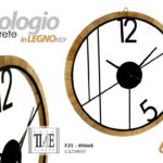 OROLOGIO DA PARETE TONDO MODERNO VINTAGE METALLO LEGNO MDF MARRONE NERO 60 cm